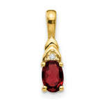 Load image into Gallery viewer, 14K Yellow Gold Diamond & 0.57-Carat Oval Garnet Pendant