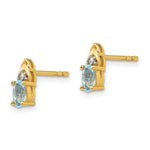 Load image into Gallery viewer, 14K Diamond & Aquamarine Earrings