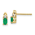 Load image into Gallery viewer, 14K Diamond & Emerald Earrings