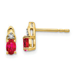 Load image into Gallery viewer, 14K Diamond & Ruby Earrings