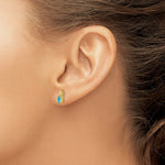 Load image into Gallery viewer, 14K Diamond & Blue Topaz Earrings