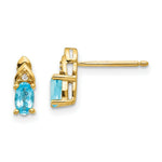 Load image into Gallery viewer, 14K Diamond & Blue Topaz Earrings