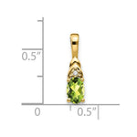 Load image into Gallery viewer, 14K Yellow Gold Diamond & 1/2-Carat Oval Peridot Pendant