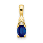 Load image into Gallery viewer, 14K Yellow Gold Diamond & 1/2-Carat Oval Sapphire Pendant