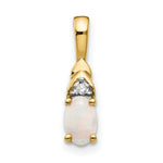Load image into Gallery viewer, 14K Yellow Gold Diamond & 1/3-Carat Oval Opal Pendant