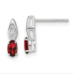 Load image into Gallery viewer, 14K White Gold Garnet Diamond Earrings