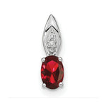 Load image into Gallery viewer, 14K White Gold 0.63-Carat Oval Garnet Diamond Pendant