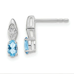 Load image into Gallery viewer, 14K White Gold Aquamarine Diamond Earrings