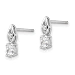 Load image into Gallery viewer, 14K White Gold Oval White Topaz Diamond Acdent Earrings