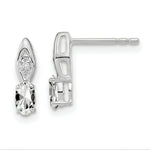 Load image into Gallery viewer, 14K White Gold Oval White Topaz Diamond Acdent Earrings