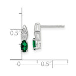 Load image into Gallery viewer, 14K White Gold Emerald Diamond Earrings