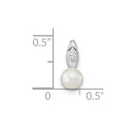 Load image into Gallery viewer, 14K White Gold 6mm Genuine Freshwater Cultured Pearl Diamond Pendant