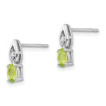 Load image into Gallery viewer, 14K White Gold Oval Peridot Diamond Accent August Birthstone Earrings