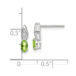 Load image into Gallery viewer, 14K White Gold Oval Peridot Diamond Accent August Birthstone Earrings