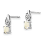 Load image into Gallery viewer, 14K White Gold Opal Diamond Earrings