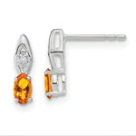 Load image into Gallery viewer, 14K White Gold Citrine Diamond Earrings