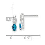 Load image into Gallery viewer, 14K White Gold Blue Topaz Diamond Earrings