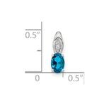 Load image into Gallery viewer, 14K White Gold 0.56-Carat Oval Blue Topaz Diamond Pendant