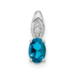 Load image into Gallery viewer, 14K White Gold 0.56-Carat Oval Blue Topaz Diamond Pendant