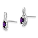 Load image into Gallery viewer, 14K White Gold Amethyst Diamond Earrings