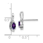 Load image into Gallery viewer, 14K White Gold Amethyst Diamond Earrings