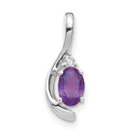 Load image into Gallery viewer, 14K White Gold 0.46-Carat Oval Amethyst Diamond Pendant