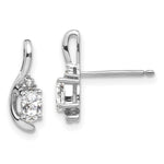 Load image into Gallery viewer, 14K White Gold White Topaz Diamond Earrings