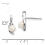 Load image into Gallery viewer, 14K White Gold Genuine Freshwater Cultured Pearl Diamond Earrings