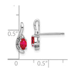 Load image into Gallery viewer, 14K White Gold Ruby Diamond Earrings