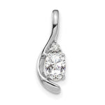 Load image into Gallery viewer, 14K White Gold 0.57-Carat Oval White Topaz Diamond Pendant