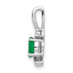 Load image into Gallery viewer, 14K White Gold 0.36-Carat Oval Emerald Diamond Pendant