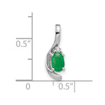 Load image into Gallery viewer, 14K White Gold 0.36-Carat Oval Emerald Diamond Pendant