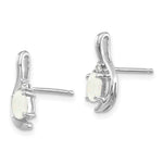 Load image into Gallery viewer, 14K White Gold Opal Diamond Earrings