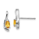 Load image into Gallery viewer, 14K White Gold Citrine Diamond Earrings