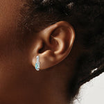 Load image into Gallery viewer, 14K White Gold Oval Blue Topaz Diamond Accent Earrings