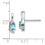 Load image into Gallery viewer, 14K White Gold Oval Blue Topaz Diamond Accent Earrings