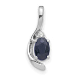 Load image into Gallery viewer, 14K White Gold 0.57-Carat Oval Sapphire Diamond Pendant