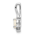 Load image into Gallery viewer, 14K White Gold 0.35-Carat Oval Opal Diamond Pendant