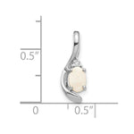 Load image into Gallery viewer, 14K White Gold 0.35-Carat Oval Opal Diamond Pendant