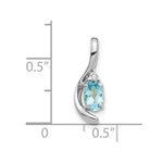 Load image into Gallery viewer, 14K White Gold 0.59-Carat Oval Blue Topaz Diamond Pendant