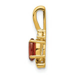 Load image into Gallery viewer, 14K Yellow Gold Diamond & 0.54-Carat Oval Garnet Pendant