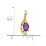 Load image into Gallery viewer, 14K Yellow Gold Diamond & 0.42-Carat Oval Amethyst Pendant