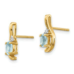 Load image into Gallery viewer, 14K Diamond & Aquamarine Earrings