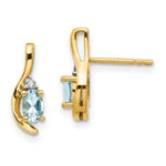 Load image into Gallery viewer, 14K Diamond & Aquamarine Earrings