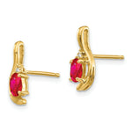 Load image into Gallery viewer, 14K Diamond & Ruby Earrings