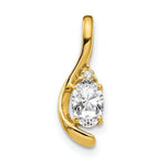 Load image into Gallery viewer, 14K Yellow Gold Diamond & 0.56-Carat Oval White Topaz Pendant