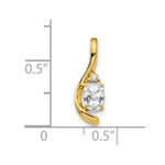 Load image into Gallery viewer, 14K Yellow Gold Diamond & 0.56-Carat Oval White Topaz Pendant