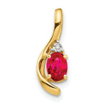 Load image into Gallery viewer, 14K Yellow Gold Diamond & 0.45-Carat Oval Ruby Pendant