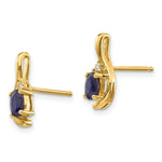 Load image into Gallery viewer, 14K Diamond & Sapphire Earrings