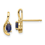 Load image into Gallery viewer, 14K Diamond & Sapphire Earrings